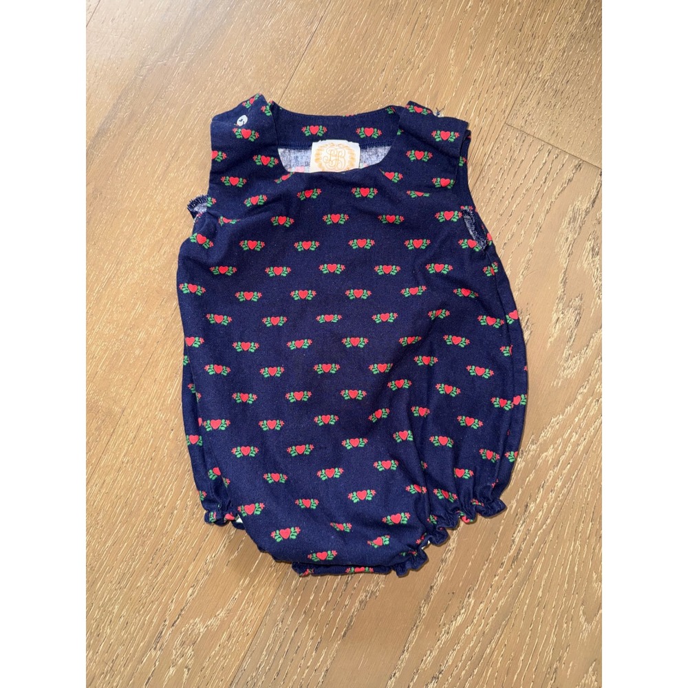 The Beaufort Bonnet Company Navy Red Heart Cotton Bubble Romper 18/24M Kids